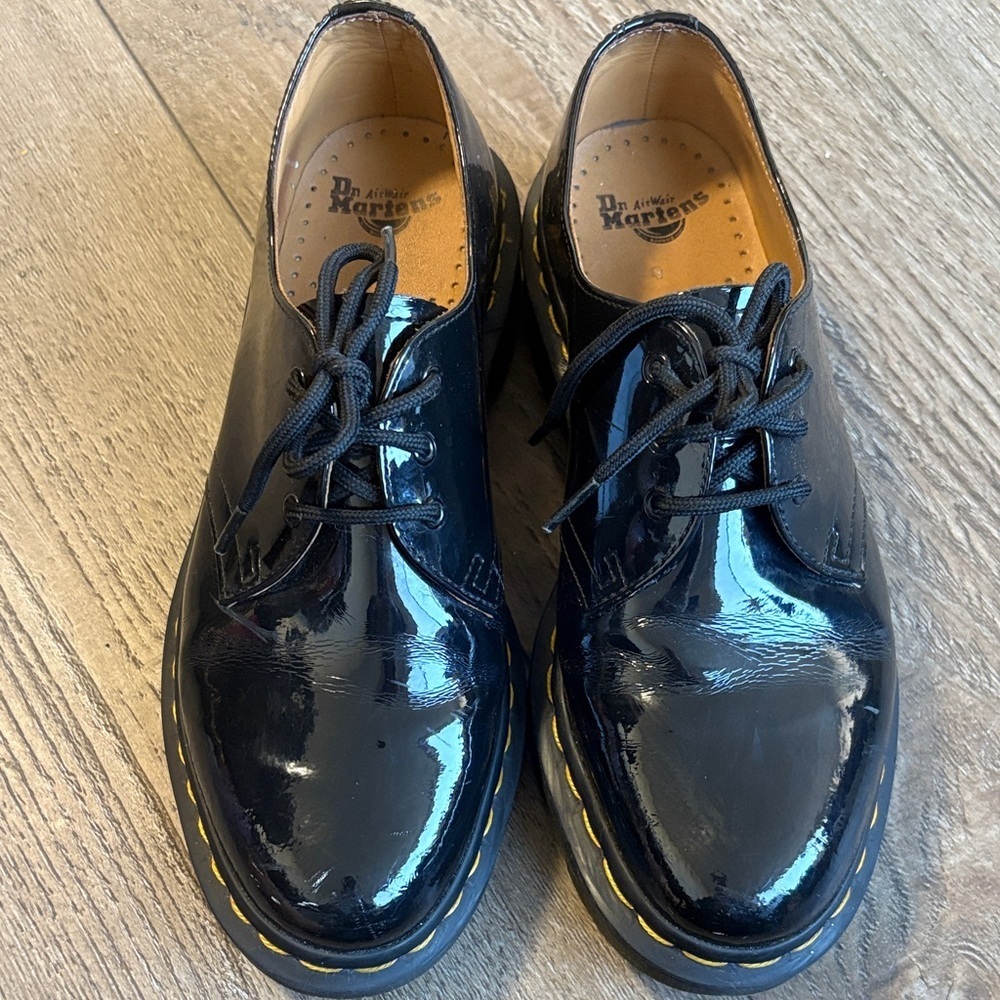 Dr Martens 1461 Black Patent Leather Lace-up Oxfords Women’s 8 Men’s/Boy’s 6 - Picture 2 of 8